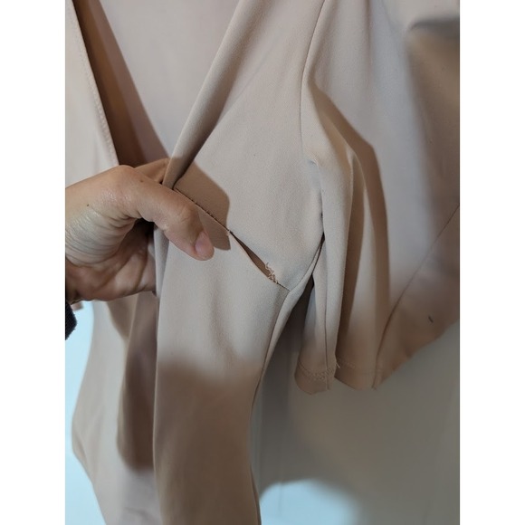 Free People Va Va Voop Bodysuit Puff Sleeve Nude‎ Beige Size XS - Picture 4 of 6